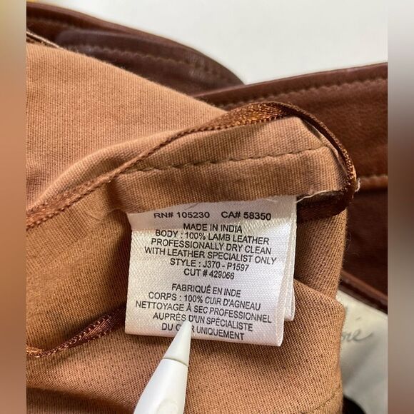 Joie Women’s Darnella real Leather brown Pants size 12 - Picture 5 of 8